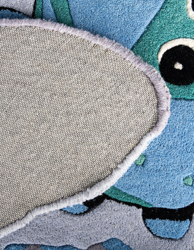 Blue 5' 1 x 5' 1 Playtime Kids Wool Round Rug
