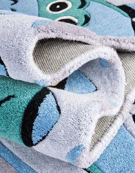 Blue 5' 1 x 5' 1 Playtime Kids Wool Freeform Area Rug for Baby Nursery, Toddler Playroom,  Bedrooms Hand Tufted High Quality Dense  Wool Pile Natural Carpet for Sale at Rug Engine