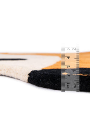 Orange and White 2' x 2' Playtime Kids Wool Round Rug