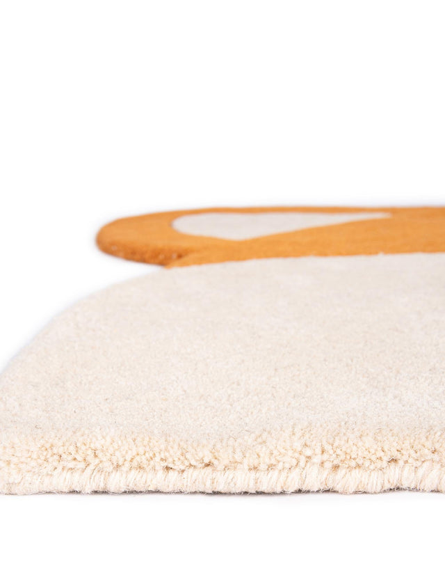 Orange and White 2' x 2' Playtime Kids Wool Round Rug