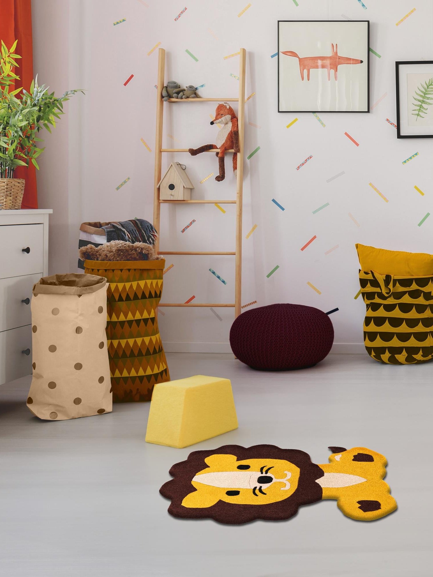 Yellow 4' 6 x 5' 1 Playtime Kids Wool Freeform Area Rug for Baby Nursery, Toddler Playroom,  Bedrooms Hand Tufted High Quality Dense  Wool Pile Natural Carpet for Sale at Rug Engine
