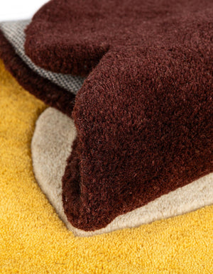 Yellow 6' x 6' 1 Playtime Kids Wool Free Form Rug