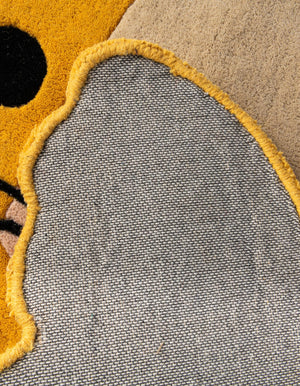 Yellow 6' x 6' 1 Playtime Kids Wool Free Form Rug