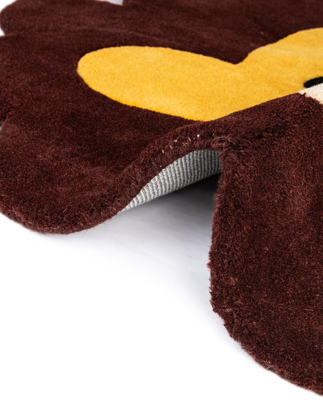 Yellow 4' x 4' 1 Playtime Kids Wool Free Form Rug