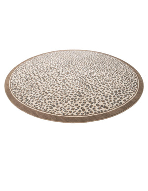 Brown 10' x 10' Wildlife Round Area Rug Animal Print Safari Jungle Inspired Carpet for Unique Modern Interior Design for Sale at Rug Engine