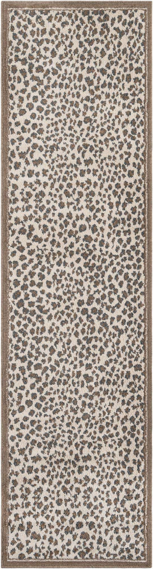Brown 2' 7 x 10' Wildlife Runner Area Rug Animal Print Safari Jungle Inspired Carpet for Unique Modern Interior Design for Sale at Rug Engine