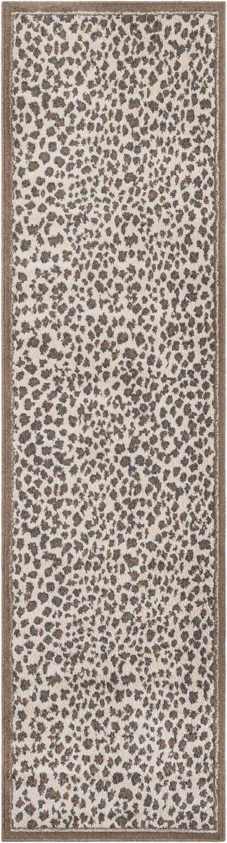 Brown 2' 7 x 10' Wildlife Runner Area Rug Animal Print Safari Jungle Inspired Carpet for Unique Modern Interior Design for Sale at Rug Engine