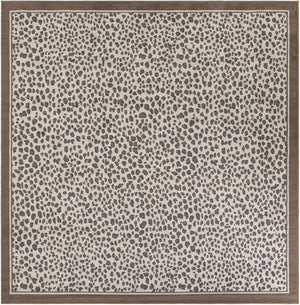 Brown 10' x 10' Wildlife Square Area Rug Animal Print Safari Jungle Inspired Carpet for Unique Modern Interior Design for Sale at Rug Engine