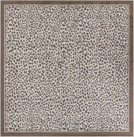 Brown 10' x 10' Wildlife Square Area Rug Animal Print Safari Jungle Inspired Carpet for Unique Modern Interior Design for Sale at Rug Engine