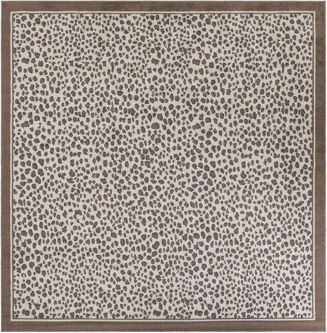 Brown 10' x 10' Wildlife Square Area Rug Animal Print Safari Jungle Inspired Carpet for Unique Modern Interior Design for Sale at Rug Engine