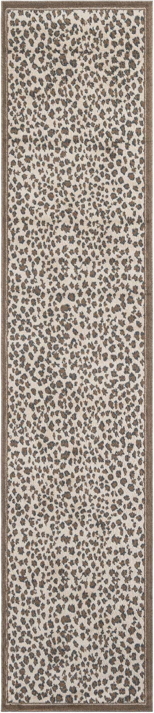 Brown 2' 7 x 12' Wildlife Runner Area Rug Animal Print Safari Jungle Inspired Carpet for Unique Modern Interior Design for Sale at Rug Engine