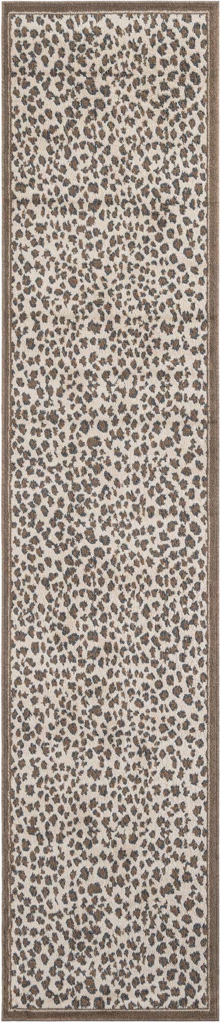 Brown 2' 7 x 12' Wildlife Runner Area Rug Animal Print Safari Jungle Inspired Carpet for Unique Modern Interior Design for Sale at Rug Engine
