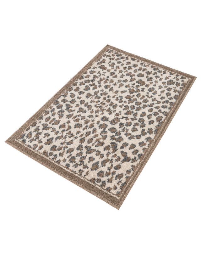 Brown 2' x 3' 1 Wildlife Rectangle Area Rug Animal Print Safari Jungle Inspired Carpet for Unique Modern Interior Design for Sale at Rug Engine