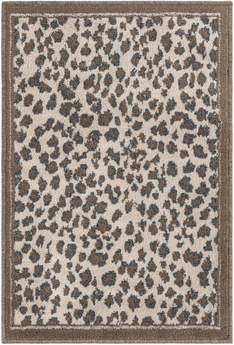 Brown 2' x 3' 1 Wildlife Rectangle Area Rug Animal Print Safari Jungle Inspired Carpet for Unique Modern Interior Design for Sale at Rug Engine