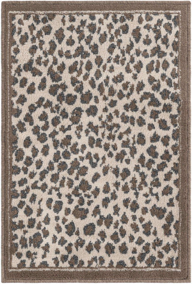Brown 2' x 3' 1 Wildlife Rectangle Area Rug Animal Print Safari Jungle Inspired Carpet for Unique Modern Interior Design for Sale at Rug Engine