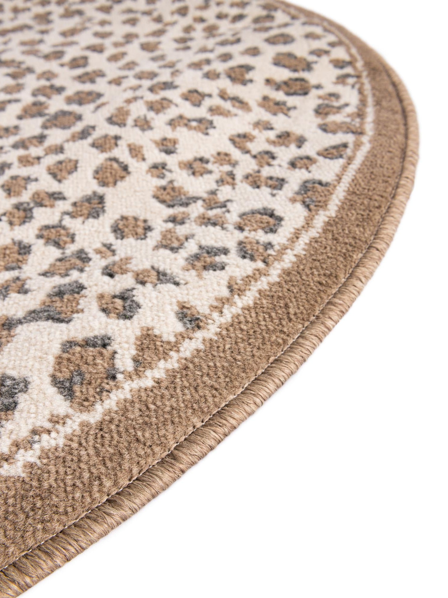 Brown 3' 1 x 3' 1 Wildlife Round Area Rug Animal Print Safari Jungle Inspired Carpet for Unique Modern Interior Design for Sale at Rug Engine