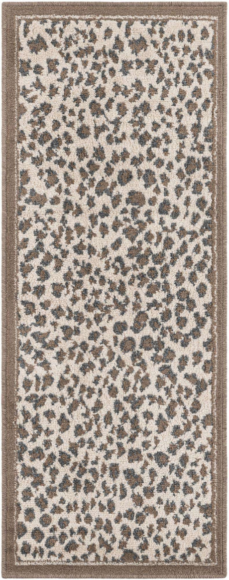 Brown 2' x 5' 1 Wildlife Runner Area Rug Animal Print Safari Jungle Inspired Carpet for Unique Modern Interior Design for Sale at Rug Engine
