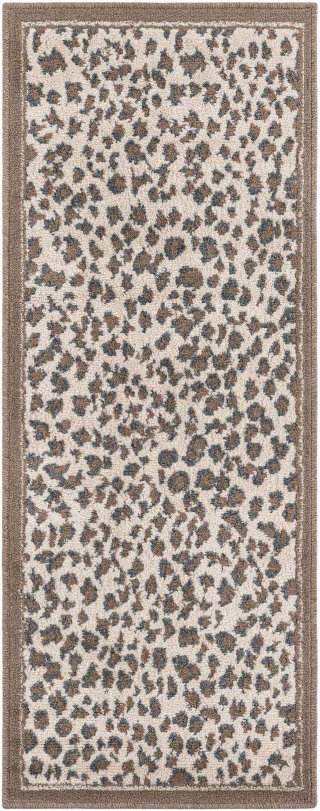 Brown 2' x 5' 1 Wildlife Runner Area Rug Animal Print Safari Jungle Inspired Carpet for Unique Modern Interior Design for Sale at Rug Engine