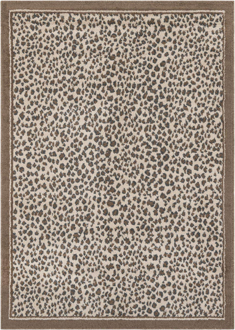 Brown 5' 1 x 7' 1 Wildlife Rectangle Area Rug Animal Print Safari Jungle Inspired Carpet for Unique Modern Interior Design for Sale at Rug Engine