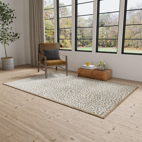 Brown 5' 1 x 7' 1 Wildlife Rectangle Area Rug Animal Print Safari Jungle Inspired Carpet for Unique Modern Interior Design for Sale at Rug Engine