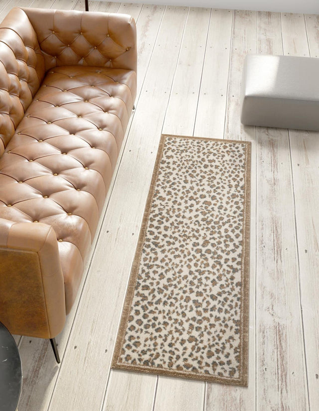 Brown 2' 7 x 10' Wildlife Runner Area Rug Animal Print Safari Jungle Inspired Carpet for Unique Modern Interior Design for Sale at Rug Engine