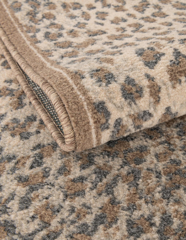 Brown 2' 7 x 12' Wildlife Runner Area Rug Animal Print Safari Jungle Inspired Carpet for Unique Modern Interior Design for Sale at Rug Engine