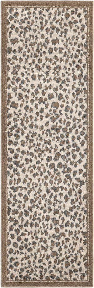 Brown 2' x 6' 1 Wildlife Runner Area Rug Animal Print Safari Jungle Inspired Carpet for Unique Modern Interior Design for Sale at Rug Engine