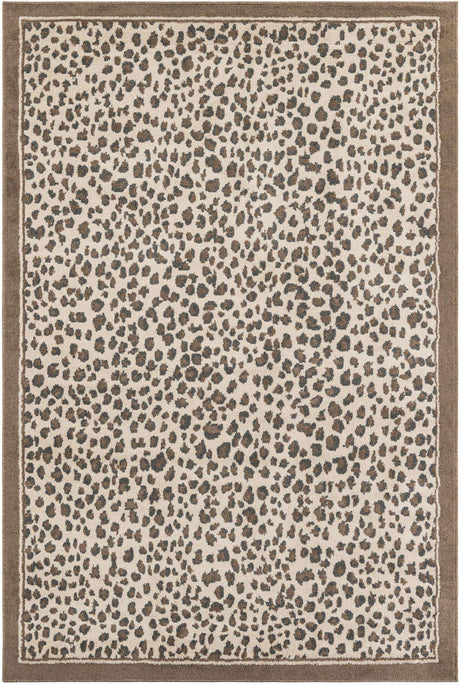 Brown 6' 1 x 9' Wildlife Rectangle Area Rug Animal Print Safari Jungle Inspired Carpet for Unique Modern Interior Design for Sale at Rug Engine