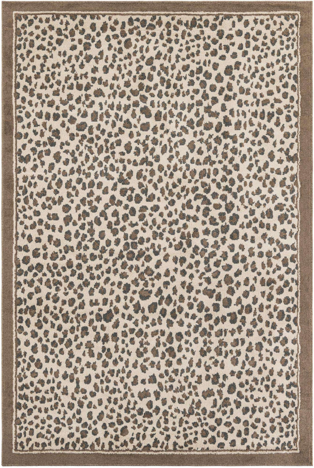 Brown 6' 1 x 9' Wildlife Rectangle Area Rug Animal Print Safari Jungle Inspired Carpet for Unique Modern Interior Design for Sale at Rug Engine