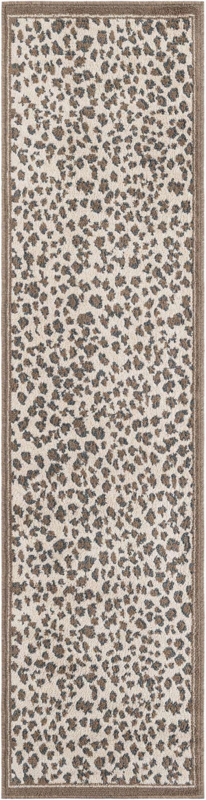 Brown 2' x 8' Wildlife Runner Area Rug Animal Print Safari Jungle Inspired Carpet for Unique Modern Interior Design for Sale at Rug Engine