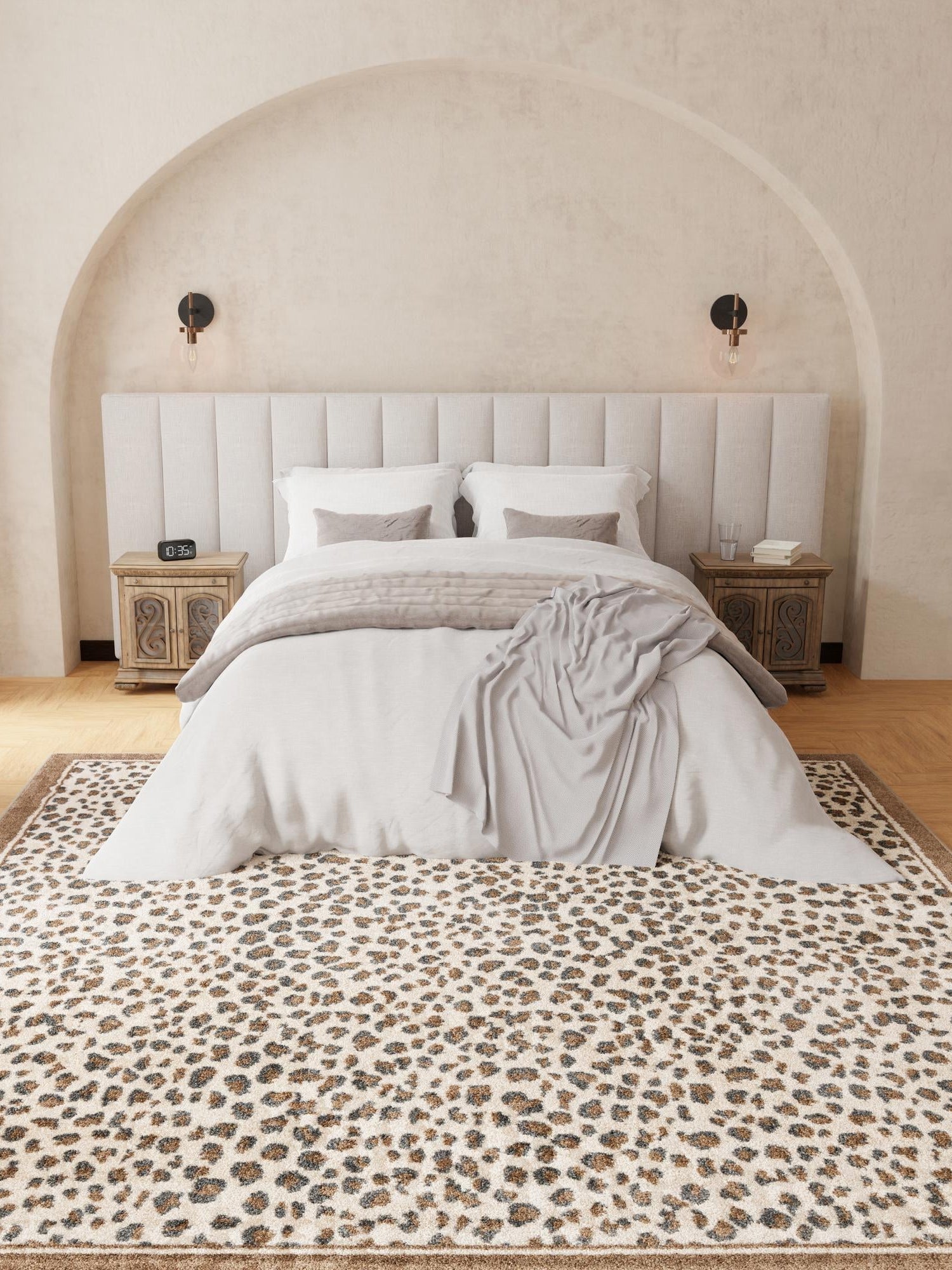 Brown 7' 10 x 7' 10 Wildlife Square Area Rug Animal Print Safari Jungle Inspired Carpet for Unique Modern Interior Design for Sale at Rug Engine