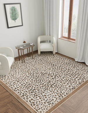 Brown 10' x 10' Wildlife Square Area Rug Animal Print Safari Jungle Inspired Carpet for Unique Modern Interior Design for Sale at Rug Engine