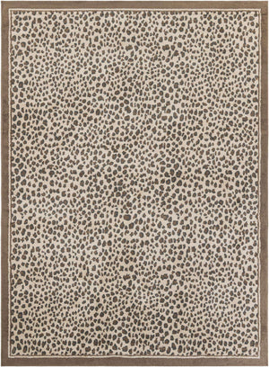 Brown 9' x 12' Wildlife Rectangle Area Rug Animal Print Safari Jungle Inspired Carpet for Unique Modern Interior Design for Sale at Rug Engine