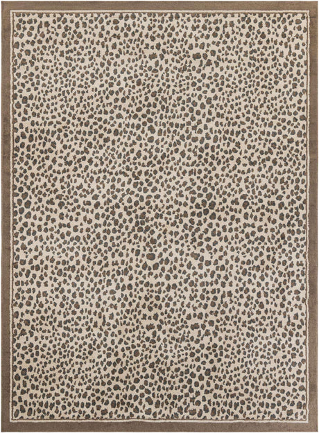 Brown 9' x 12' Wildlife Rectangle Area Rug Animal Print Safari Jungle Inspired Carpet for Unique Modern Interior Design for Sale at Rug Engine