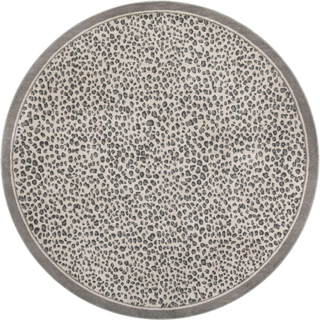 Gray 10' x 10' Wildlife Round Area Rug Animal Print Safari Jungle Inspired Carpet for Unique Modern Interior Design for Sale at Rug Engine
