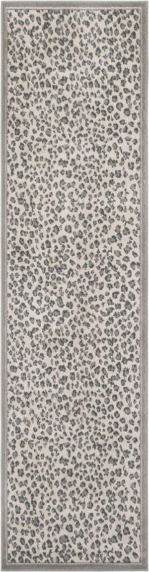 Gray 2' 7 x 10' Wildlife Runner Area Rug Animal Print Safari Jungle Inspired Carpet for Unique Modern Interior Design for Sale at Rug Engine