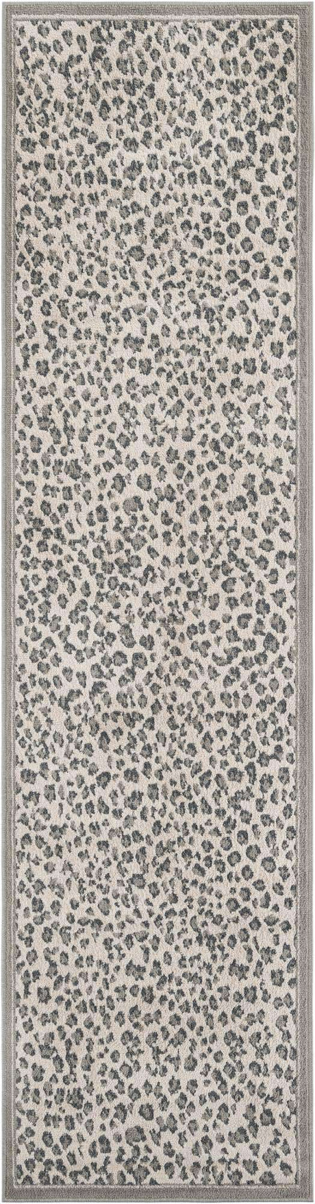 Gray 2' 7 x 10' Wildlife Runner Area Rug Animal Print Safari Jungle Inspired Carpet for Unique Modern Interior Design for Sale at Rug Engine