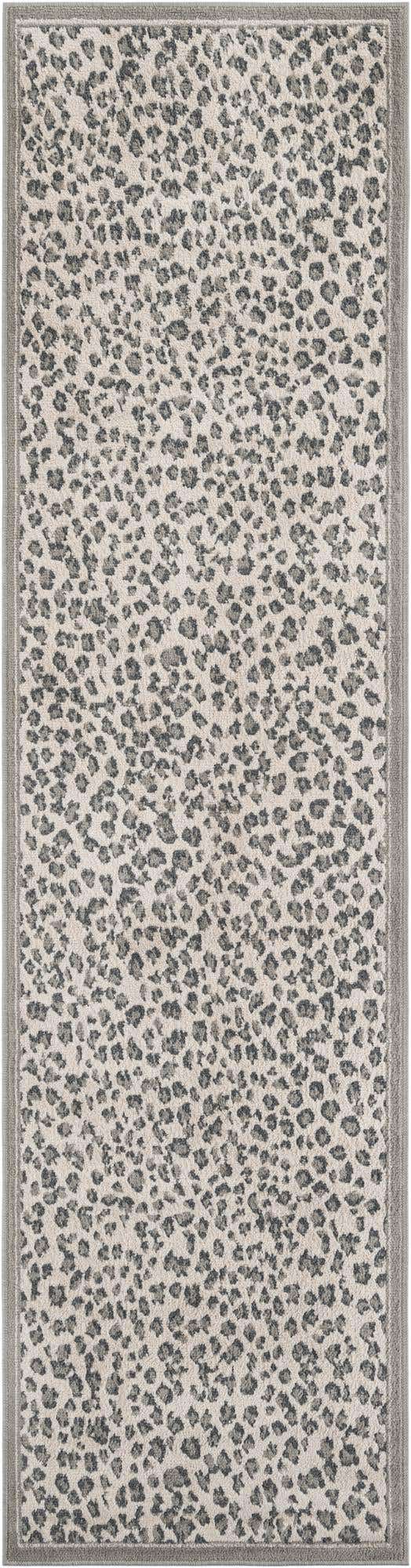 Gray 2' 7 x 10' Wildlife Runner Area Rug Animal Print Safari Jungle Inspired Carpet for Unique Modern Interior Design for Sale at Rug Engine
