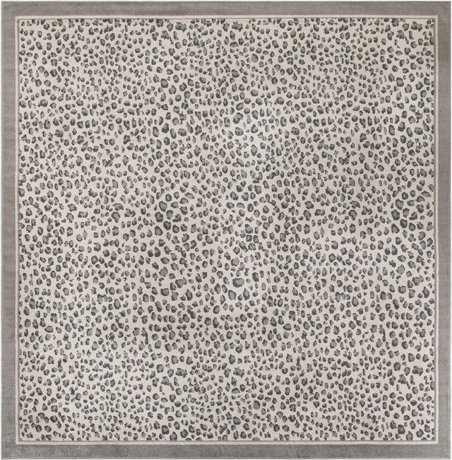 Gray 10' x 10' Wildlife Square Area Rug Animal Print Safari Jungle Inspired Carpet for Unique Modern Interior Design for Sale at Rug Engine