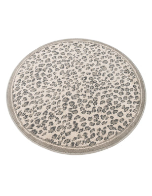 Gray 3' 1 x 3' 1 Wildlife Round Area Rug Animal Print Safari Jungle Inspired Carpet for Unique Modern Interior Design for Sale at Rug Engine