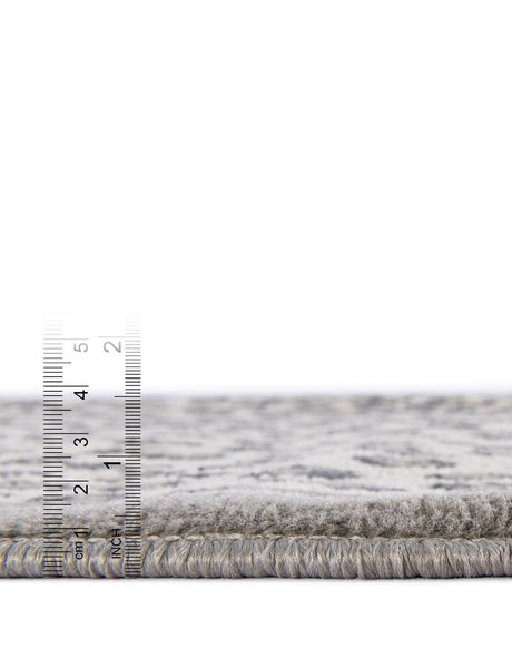 Gray 5' 1 x 5' 1 Wildlife Round Area Rug Animal Print Safari Jungle Inspired Carpet for Unique Modern Interior Design for Sale at Rug Engine