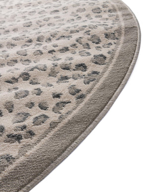 Gray 4' 1 x 4' 1 Wildlife Round Area Rug Animal Print Safari Jungle Inspired Carpet for Unique Modern Interior Design for Sale at Rug Engine