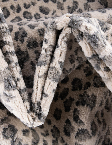 Gray 4' 1 x 4' 1 Wildlife Round Area Rug Animal Print Safari Jungle Inspired Carpet for Unique Modern Interior Design for Sale at Rug Engine