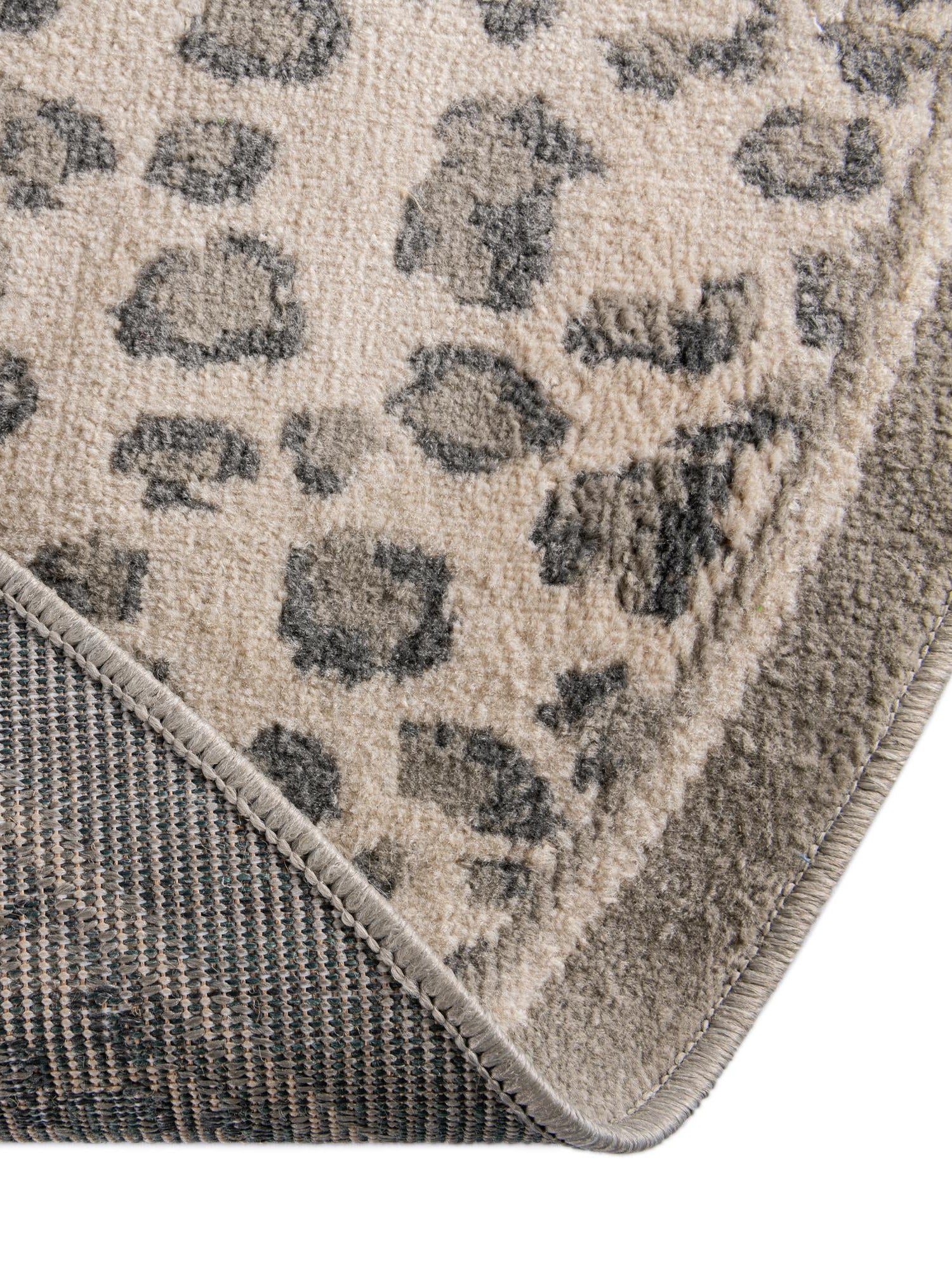 Gray 3' 1 x 3' 1 Wildlife Round Area Rug Animal Print Safari Jungle Inspired Carpet for Unique Modern Interior Design for Sale at Rug Engine