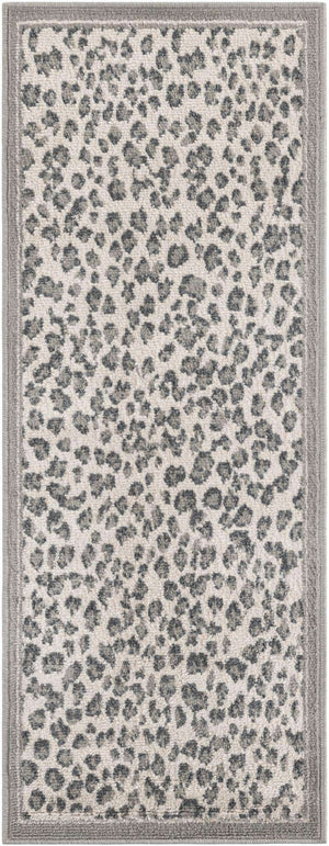 Gray 2' x 5' 1 Wildlife Runner Area Rug Animal Print Safari Jungle Inspired Carpet for Unique Modern Interior Design for Sale at Rug Engine