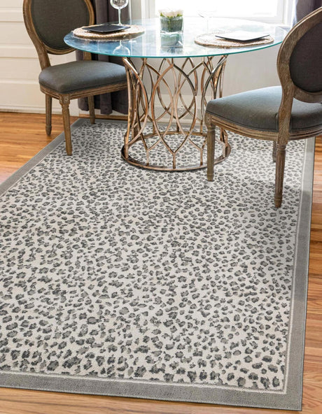 Gray 5' 1 x 7' 1 Wildlife Rectangle Area Rug Animal Print Safari Jungle Inspired Carpet for Unique Modern Interior Design for Sale at Rug Engine
