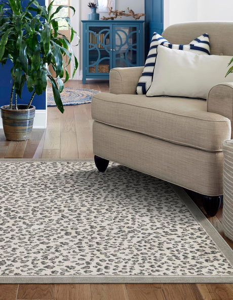 Gray 10' x 14' 1 Wildlife Rectangle Area Rug Animal Print Safari Jungle Inspired Carpet for Unique Modern Interior Design for Sale at Rug Engine
