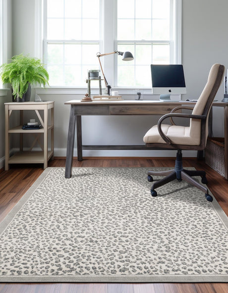 Gray 5' 1 x 8' Wildlife Rectangle Area Rug Animal Print Safari Jungle Inspired Carpet for Unique Modern Interior Design for Sale at Rug Engine