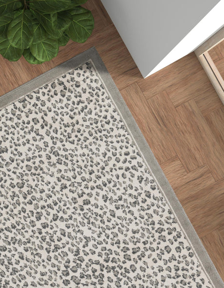 Gray 5' 1 x 7' 1 Wildlife Rectangle Area Rug Animal Print Safari Jungle Inspired Carpet for Unique Modern Interior Design for Sale at Rug Engine