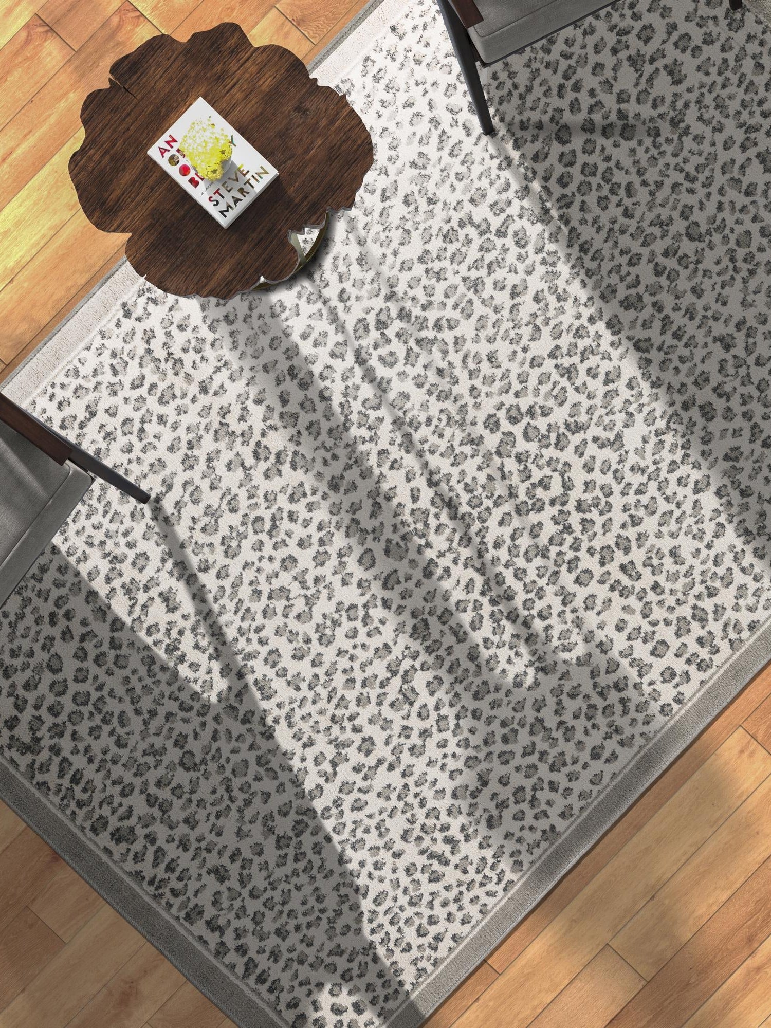 Gray 10' x 14' 1 Wildlife Rectangle Area Rug Animal Print Safari Jungle Inspired Carpet for Unique Modern Interior Design for Sale at Rug Engine